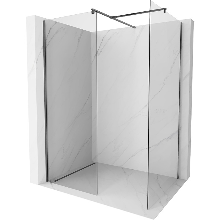Mexen Kioto perete de dus Walk-in 170 x 105 cm, transparent, gri armata periat - 800-170-202-66-00-105