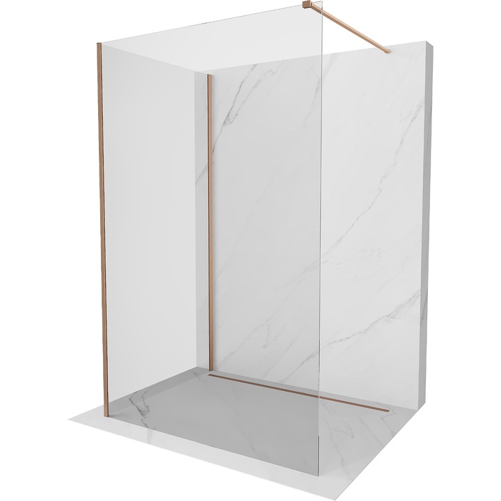 Mexen Kioto paravan de dus Walk-in 130 x 70 cm, transparent, cupru periat - 800-130-212-65-00-070