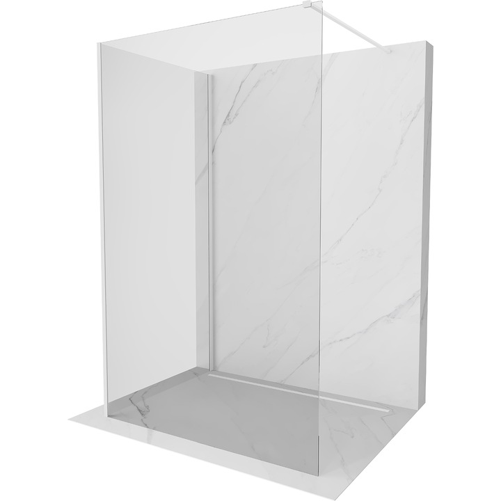 Mexen Kioto perete dus Walk-in 90 x 90 cm, transparent, alb - 800-090-212-20-00-090