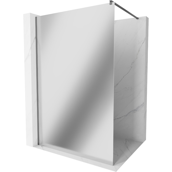 Mexen Kioto paravan de dus Walk-in 130 x 200 cm, oglinda 8 mm, gun metal - 800-130-101-95-50