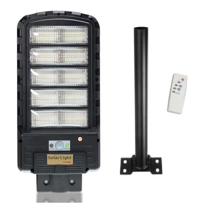 Lampa solară stradală, Kardett, 500W, detector mișcare, telecomandă, IP66, 245x46x600mm