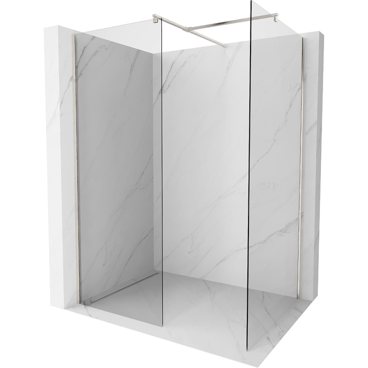 Mexen Kioto perete de dus Walk-in 155 x 110 cm, transparent, nichel periat - 800-155-202-97-00-110