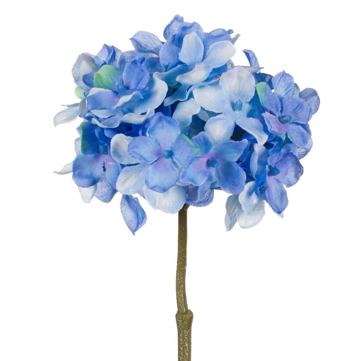 Mesterséges Hortenzia Virág, Rövid Szár, Kék Szín, Műanyag, 24cm, MYONNA IT & E- COMMERCE ®