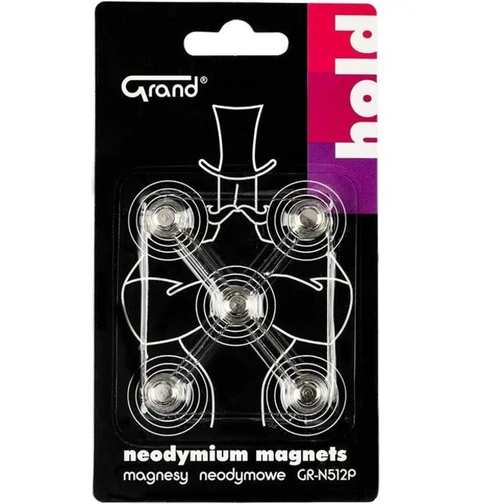 Magneti neodim cu suport 12mm 5 buc GRAND