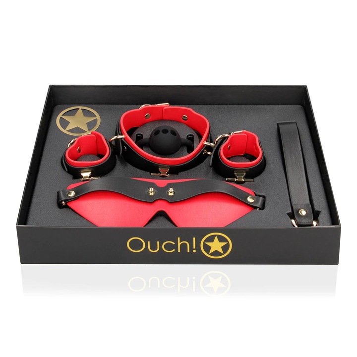 Set BDSM, Ouch!, Negru/Rosu