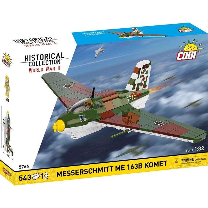 Megépíthető repülőgépmodell, Cobi, 543 alkatrész, pilóta figura, 1:32