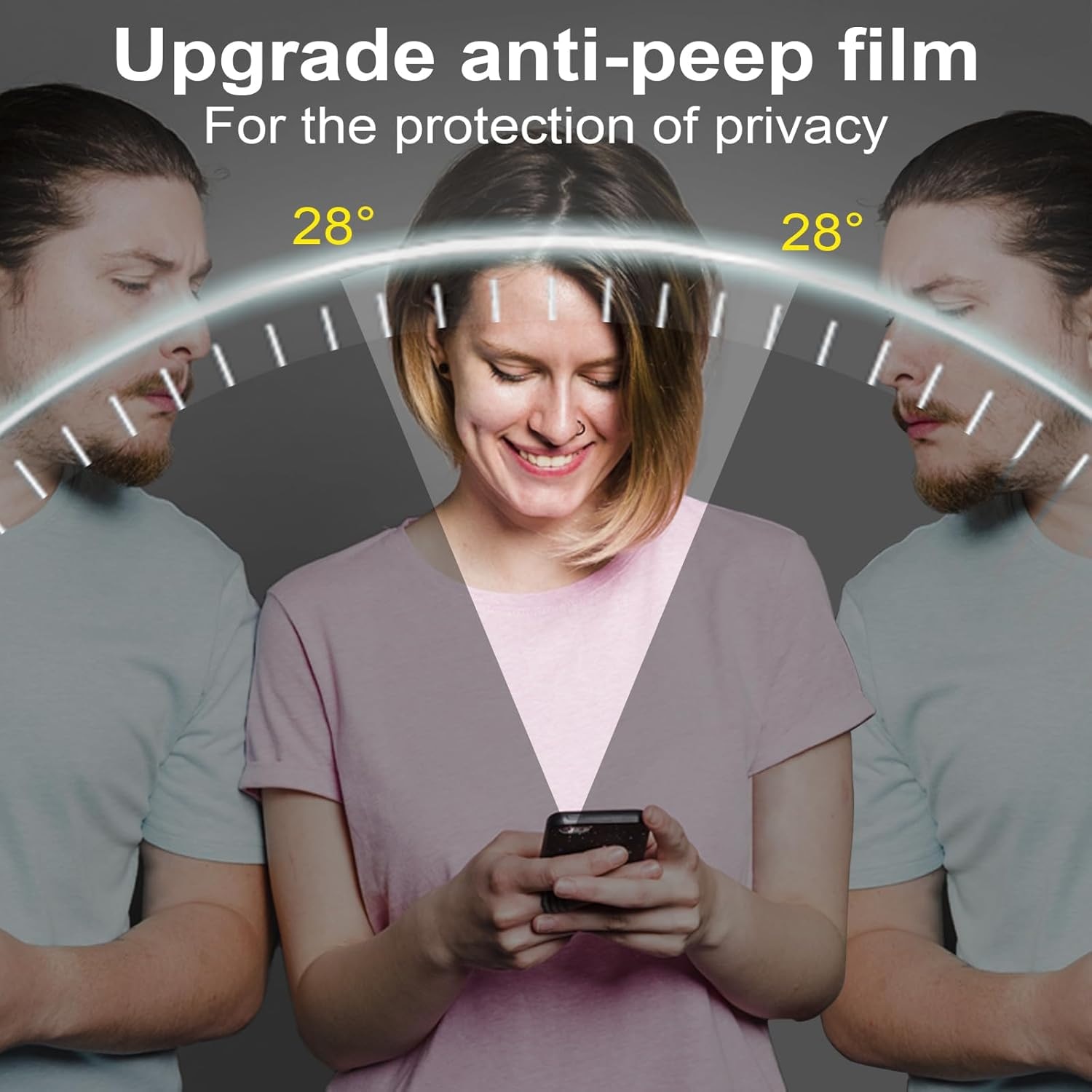 Folie de Protectie Privacy pentru iPhone 16 Plus, Omelivon, Sticla Securizata, Full Cover, Margini negre, cu Kit de Aplicare Instanta si Functie Automata de Indepartare a Prafului, Duritate 9H, Ultra HD, advanced touch sensitivity, Anti Amprente