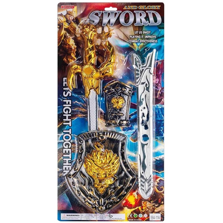 Set de cavaler cu sabie si scut TRIFOX 63x29cm