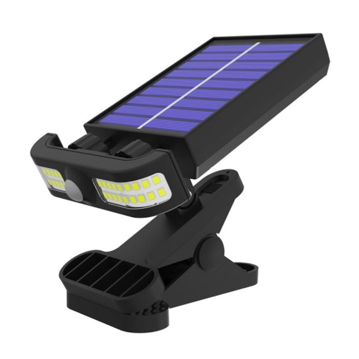 Lampa solara de exterior cu prindere, design cu senzor de miscare, dimensiuni 15.3x10.9x10cm, set 1 lampa si cablu de incarcare