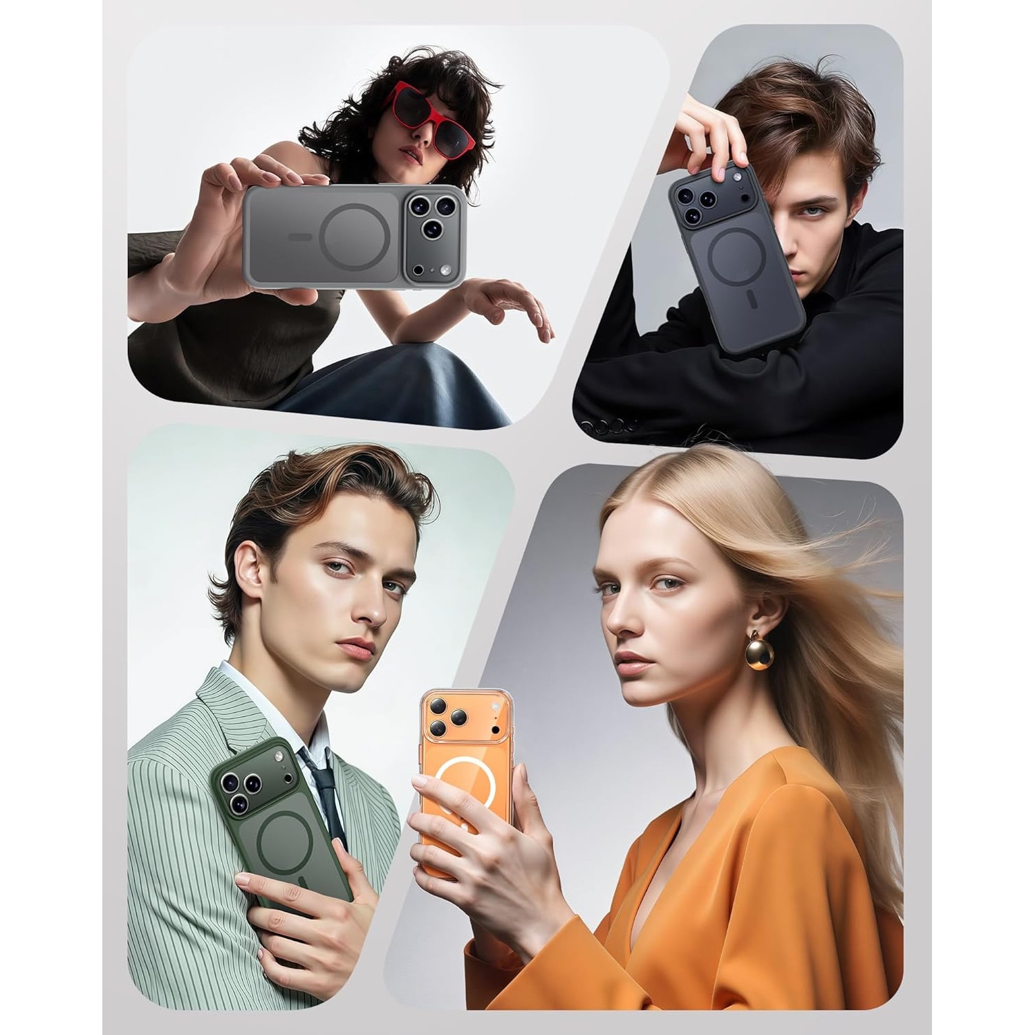 Husa pentru iPhone 17 Pro Max, set protectie ecran si camera sticla securizata, CASEDANCE, Magsafe - Transparent