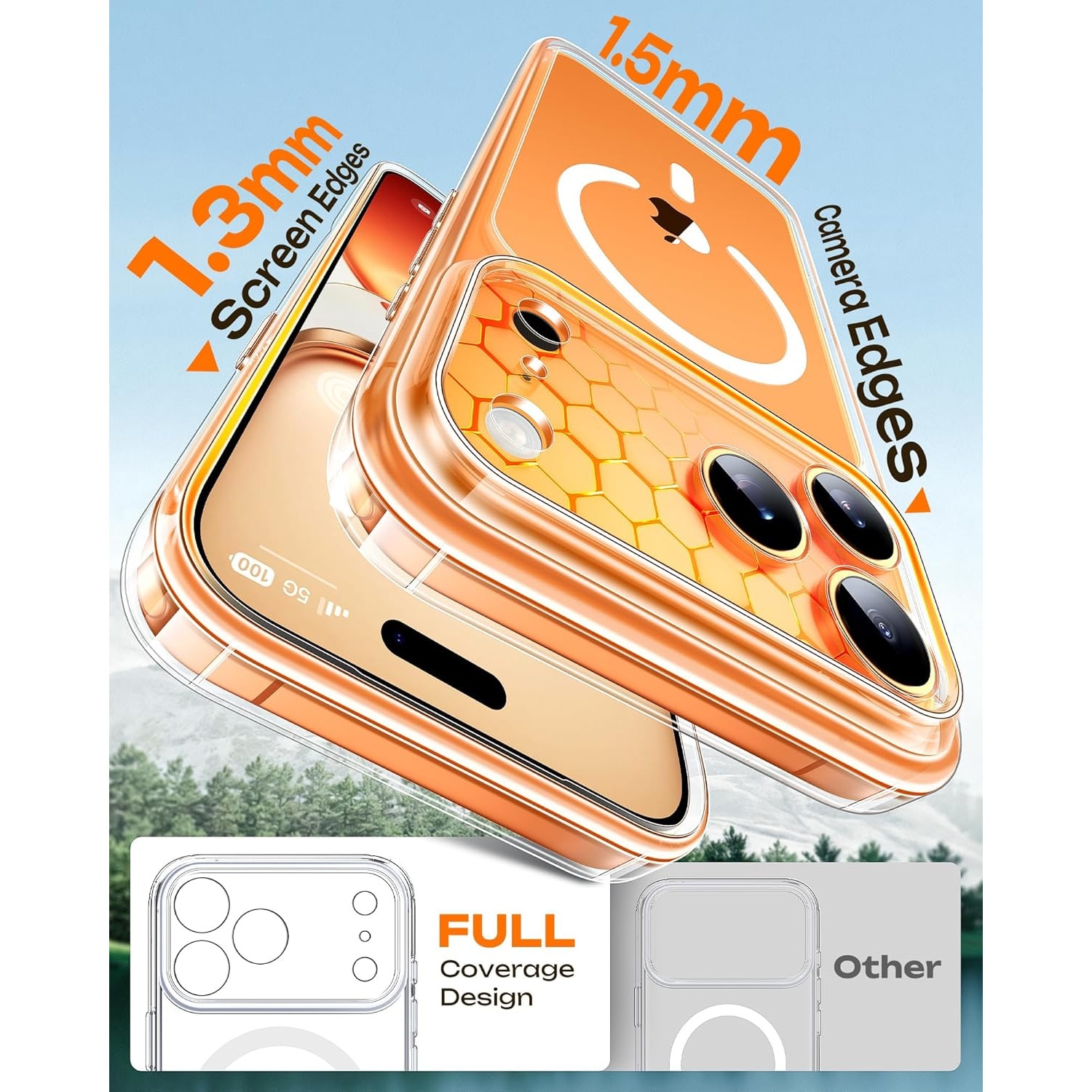 Husa pentru iPhone 17 Pro Max, set protectie ecran si camera sticla securizata, CASEDANCE, Magsafe - Transparent