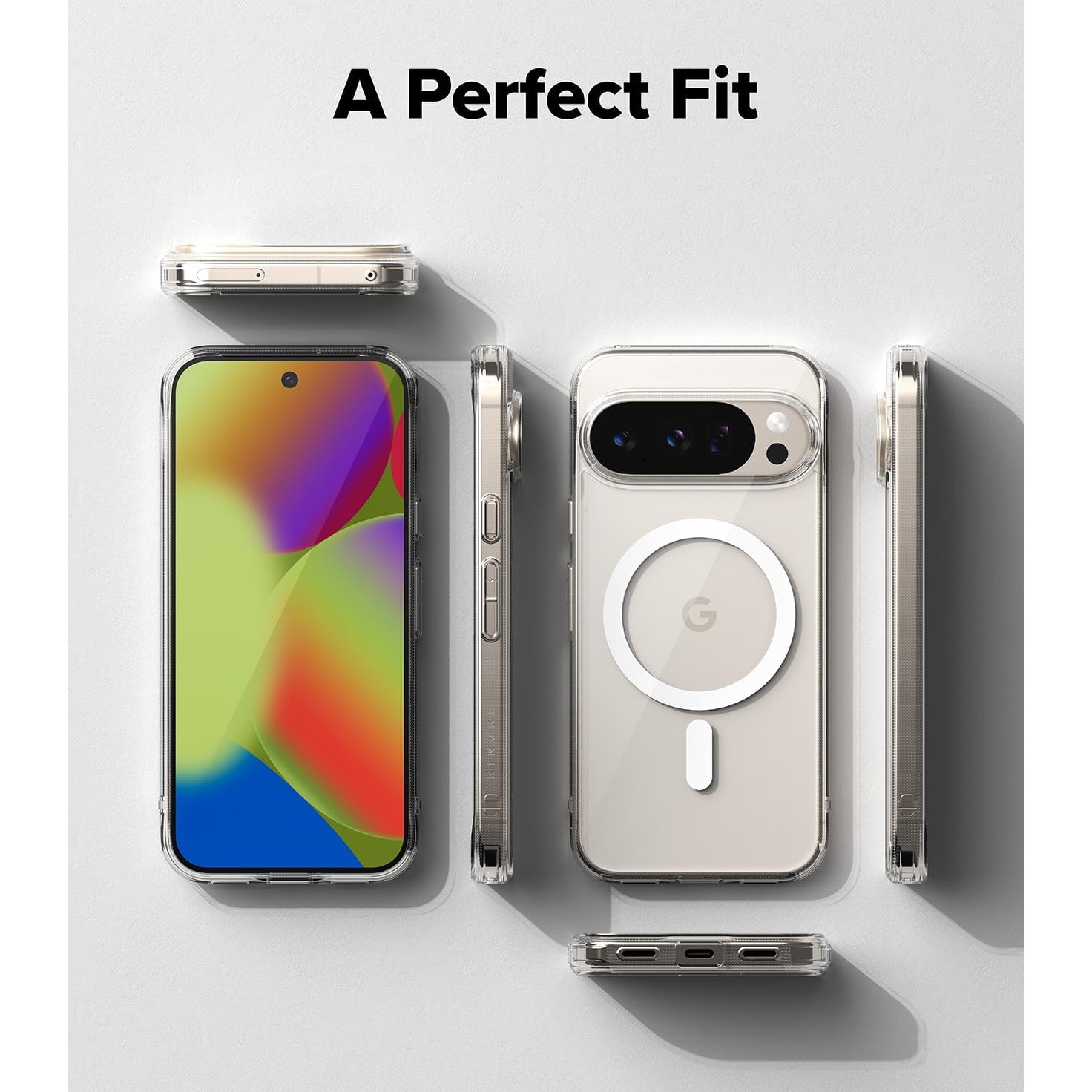 Husa pentru Google Pixel 10 Pro XL, set protectie ecran sticla securizata, CASEDANCE, Magsafe - Transparent