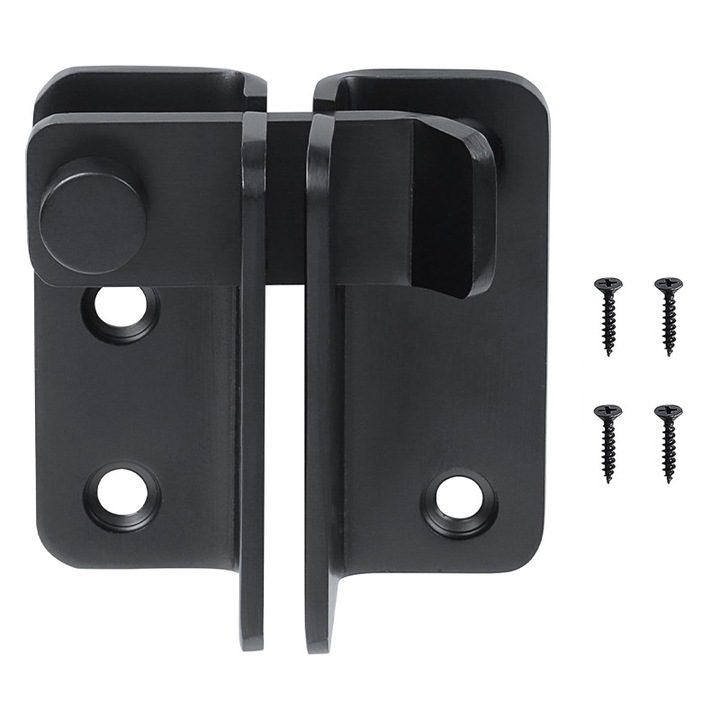 Ключалка с винтове за монтаж, от неръждаема стомана, устойчива на износване и корозия, 6.2x5.3см, черна