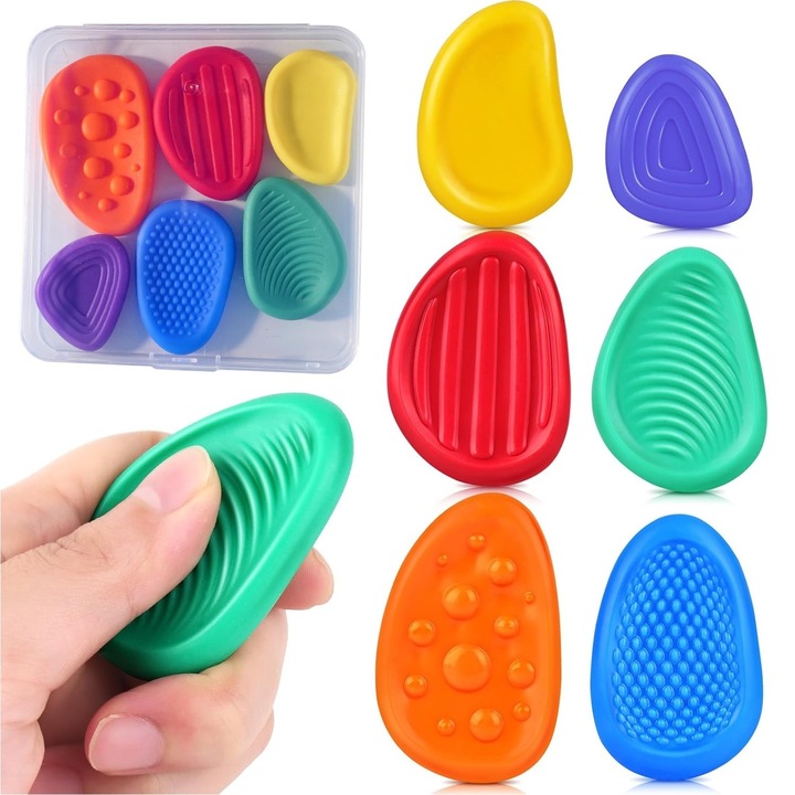 Interaktív játékszett, dekompressziós játékok, 6 darab, Xiusaqio, stresszoldó játékok autista gyerekeknek, különböző textúrák, többszínű