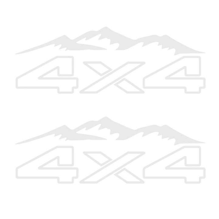 Set 2 stickere auto off road, 4x4, 21x8cm, alb