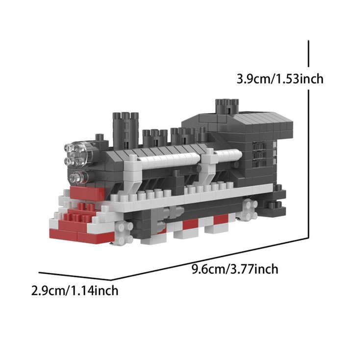 Microblocuri de tren, 500pcs, modele detasabile, materiale ABS, cadouri ideale pentru iubitorii trenurilor, zile de nastere si sarbatori, jucarii de blocuri de constructie