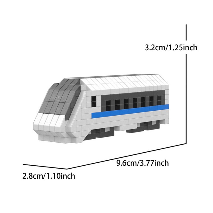Set de trenulete din lemn, model din cuburi mici
