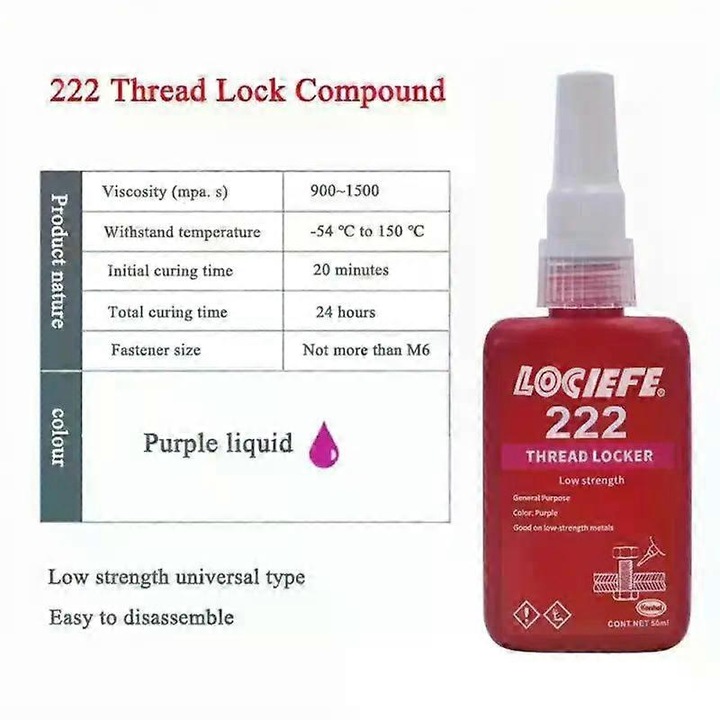 Adeziv pentru suruburi, Loctite, 50ml, tip universal, rezistent la ulei