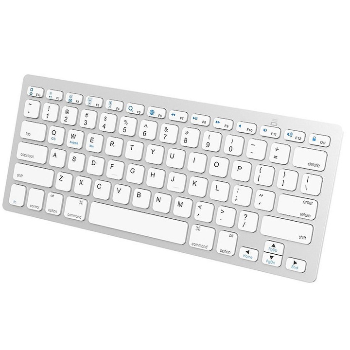 Tastatura Bluetooth Wireless Ultra Subtire 9.7 inch, Alba, pentru Tablete si Telefoane Mobile