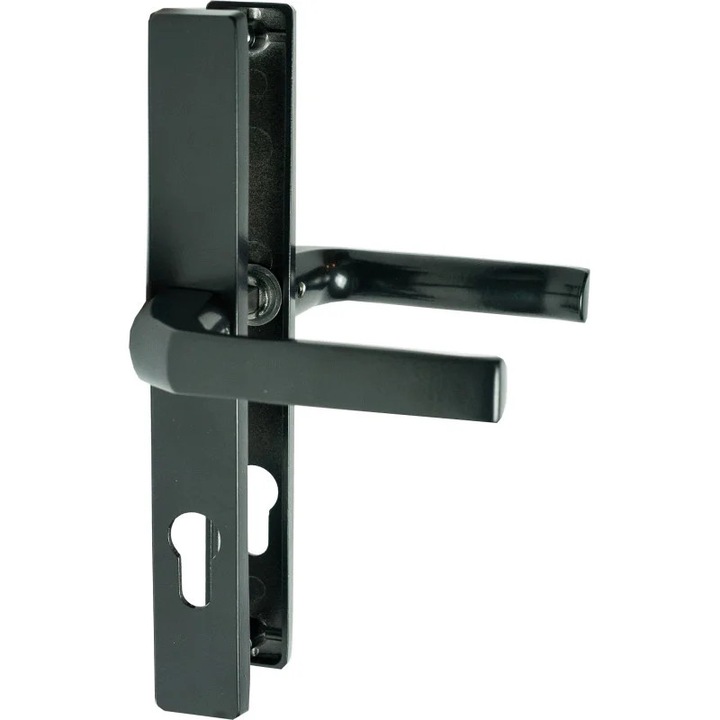 Maner din aluminiu pentru usa interior/exterior, spatiere 90 mm, lungime 128 mm, negru