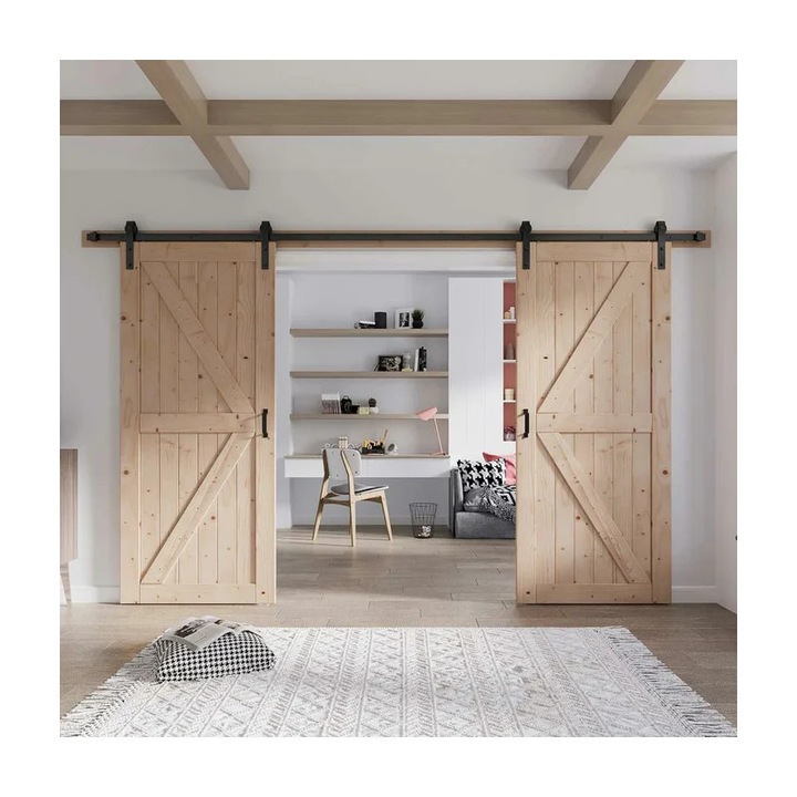 Tolóajtó rendszer kétszárnyú ajtókhoz, classic, ajtóvastagság 25-45 mm, maximum 150 kg, acél, fekete