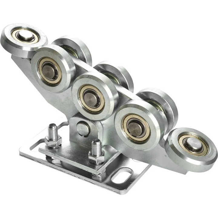 Carucior cu 8 role pentru poarta culisanta, reglabil, otel galvanizat, profil 80x80x5 mm