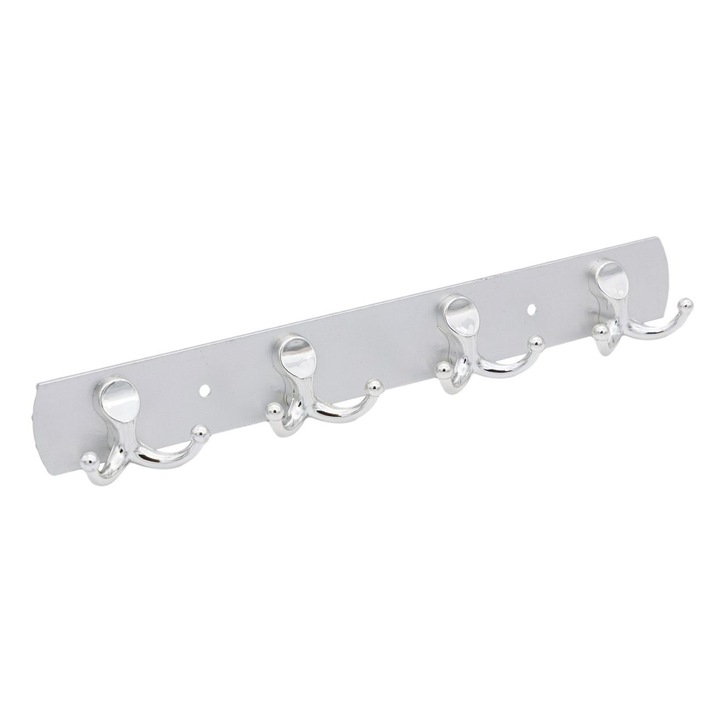 Fém Akasztó, 8 Horog, Csavaros Rögzítés, Méretek 31x4cm, Teherbírás 5kg, MYONNA IT & E- COMMERCE ®