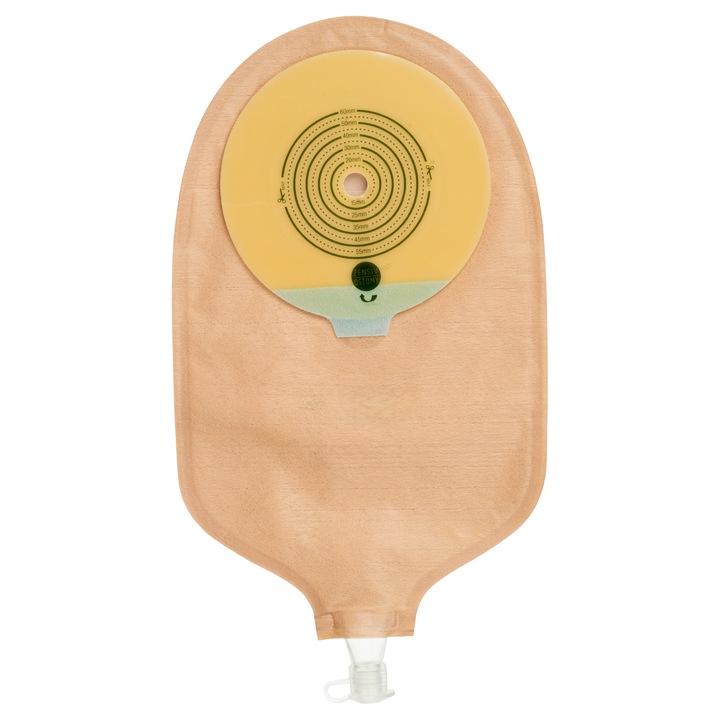 Punga de urostomie ZenSiv 15-60mm, flansa FOAM, unitara, opaca, cu fereastra de vizitare continut