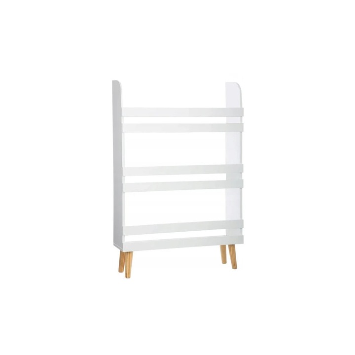 Ruhhy fehér MDF gyermek könyvespolc és játéktároló 3 polccal