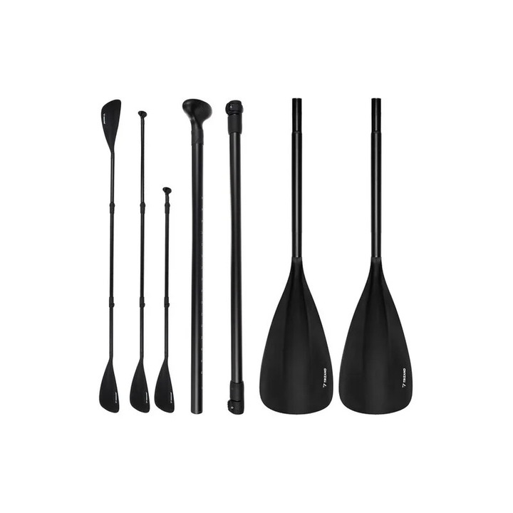 Padela 2 in 1, caiac si placa de SUP, pliabila, reglabila 163-229 cm, 4 piese, negru