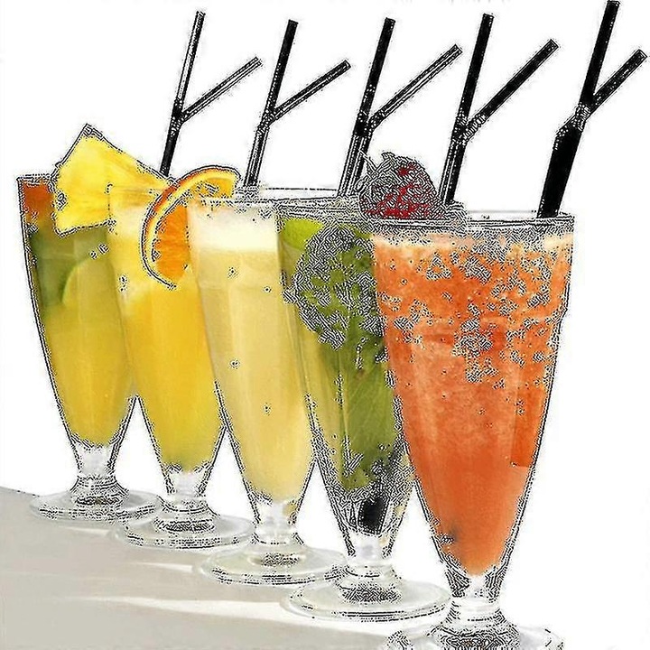 Paie flexibile din plastic, set 500/200/100 bucati, negru, pentru uz casnic si petreceri