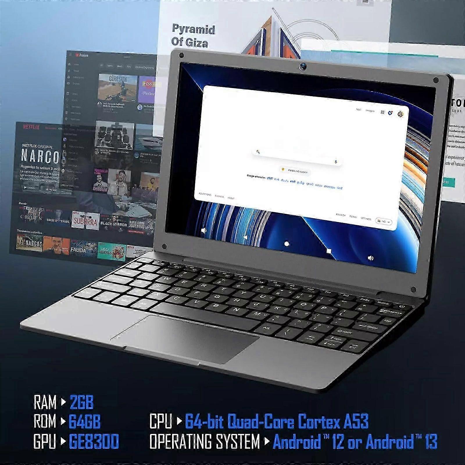 Laptop 10.1'', Android 12.0, procesor Quad Core, 2G RAM, 64GB