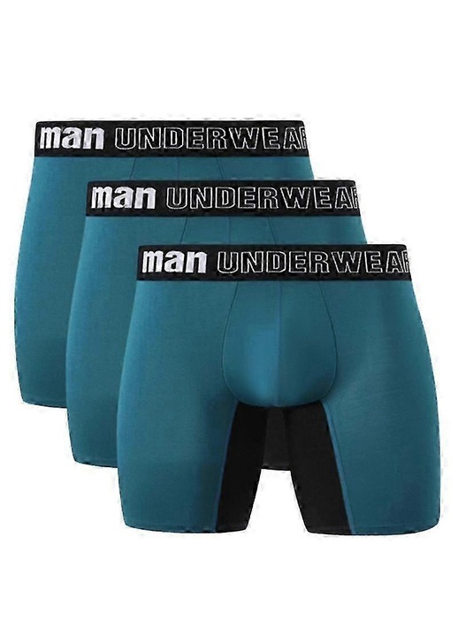 Set 3 buc boxeri barbati, 93% fibra de bambus, 7% spandex, Verde