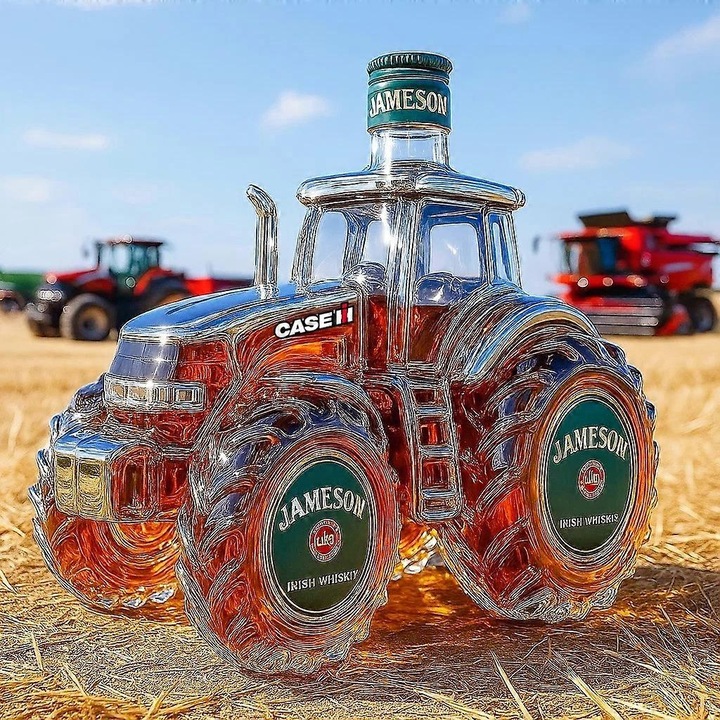 Whiskey dekanter, szett, modern design, ellenálló üveg, 30x15cm