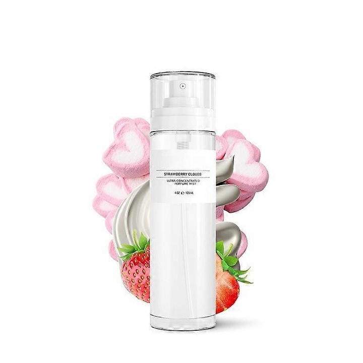 Parfum concentrat 100ml, Strawberry Clouds, mist pentru par si corp, dimensiuni 3.5x3.5x15.9cm
