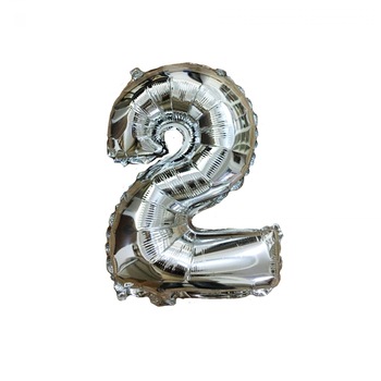 Baloane folie metalizata, figurine cifra 2 argintiu Baloane folie metalizata, figurine cifra 2 argintiu
