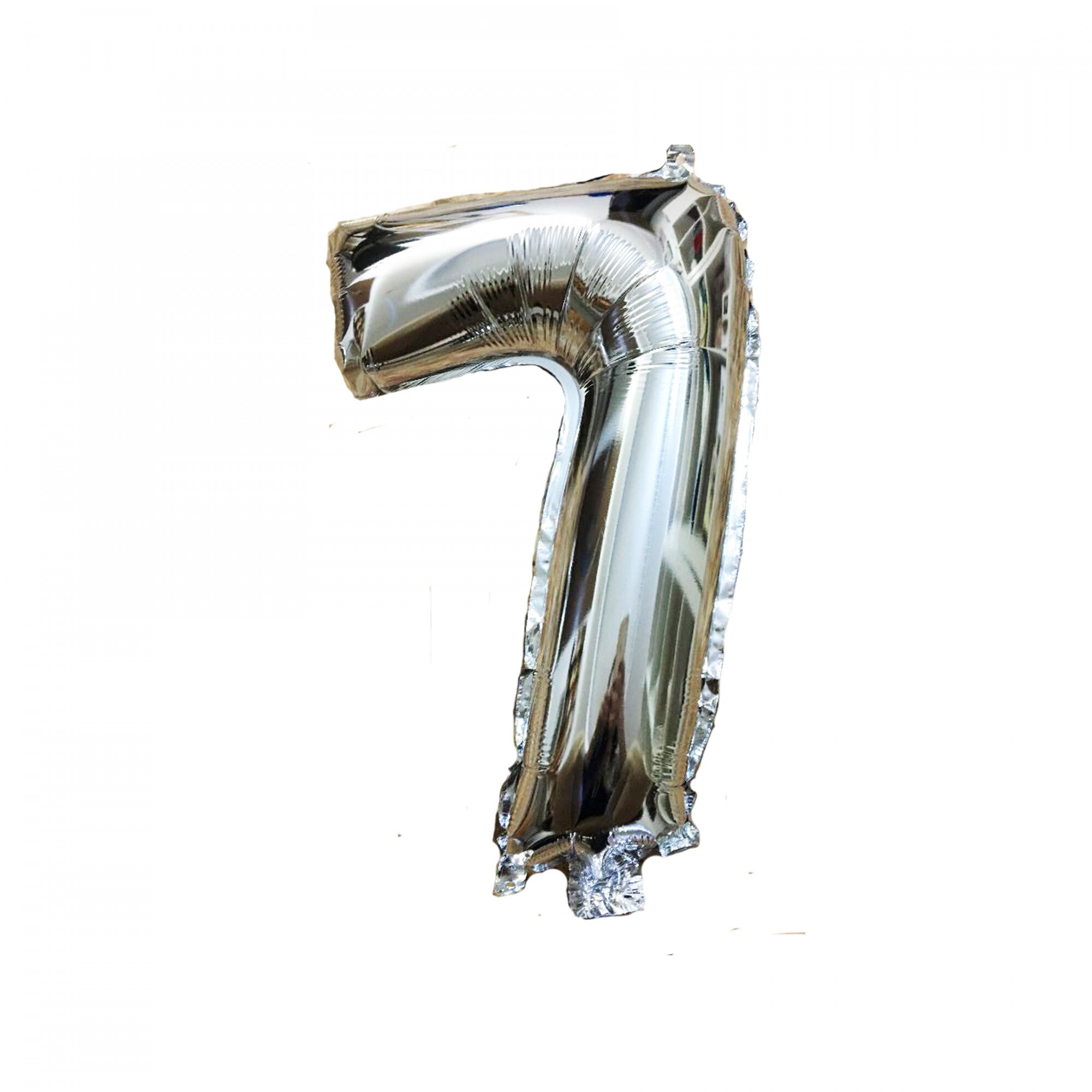 Balon folie metalizata, figurina cifra 7 argintiu