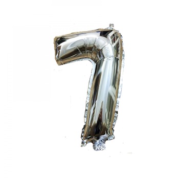 Balon folie metalizata, figurina cifra 7 argintiu Balon folie metalizata, figurina cifra 7 argintiu