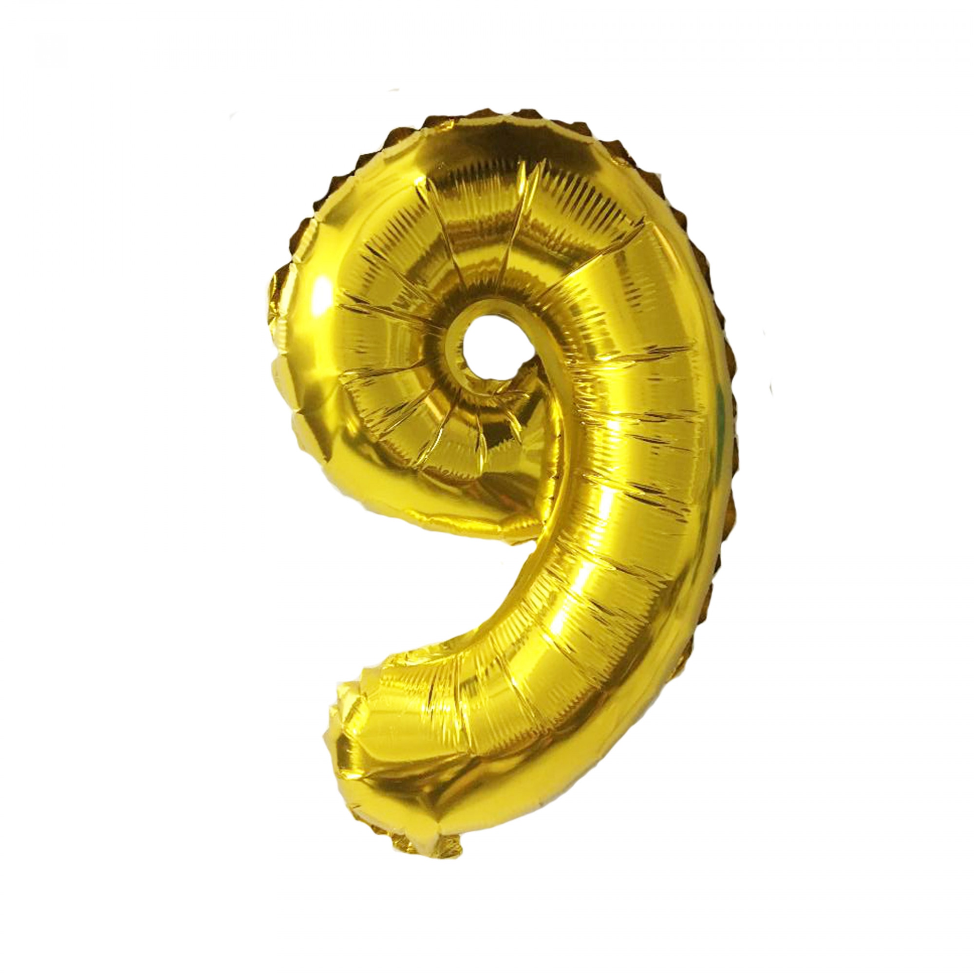 Balon folie metalizata, figurina cifra 9 auriu