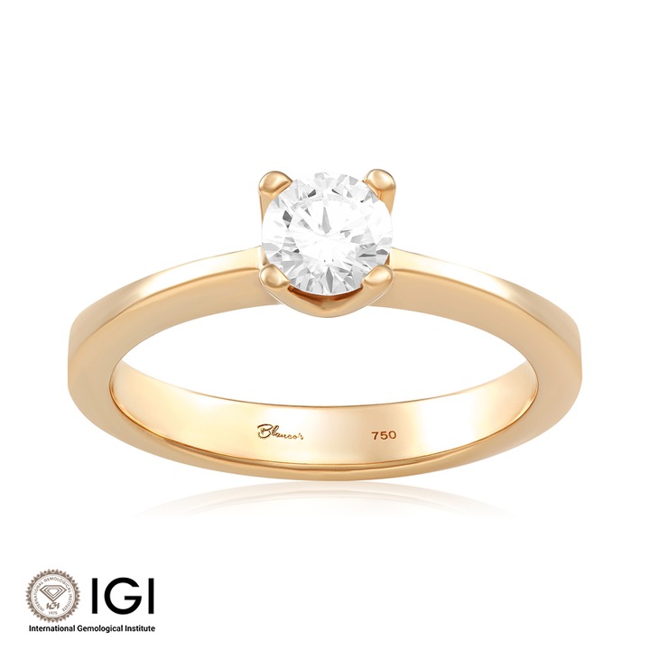 Inel Logodna Aur 18k Diamant IGI BLANCO'S, RDNIR.SABA.YA89.050-R51, Marime 51