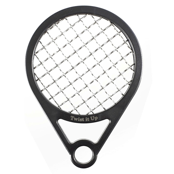 Pieptene pentru rasuciri, design racheta de tenis, negru, lavabil, pentru barbati