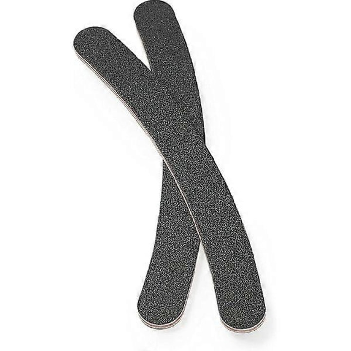 Set 2 pile cosmetice curbe, form boomerang, pentru unghii naturale si artificiale, granulatie medie, negru