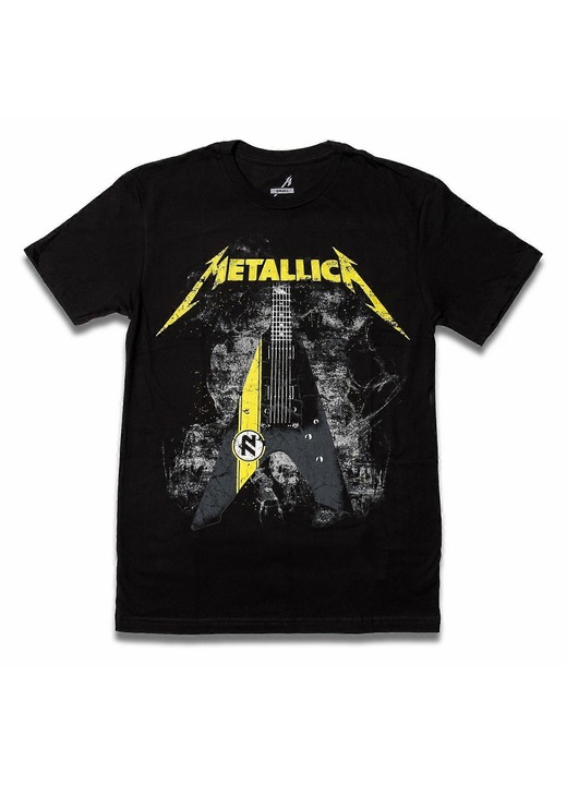 Tricou barbati, bumbac, imprimeu, Negru