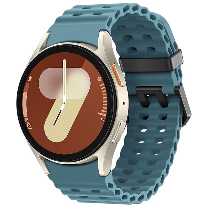 Curea din silicon CLOOPER™ Sport 20mm, compatibila cu Samsung Galaxy Watch 4/5/6/7/Classic/Pro, Ocean Blue