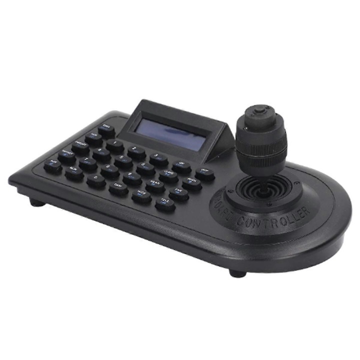 PTZ billentyűzet vezérlő 4 joystickkal, RS485, videokamerákhoz, 12V tápellátás, fekete színű