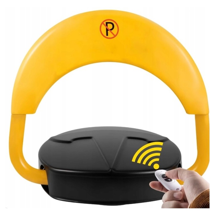 Blocaj De Parcare Automat Pliabil Sl-02 Cu Accesorii, Galben, 31x34x40 cm, Material Otel Laminat La Rece, Indice De Impermeabilitate Ip67, Raza De Actiune A Telecomenzii Aproximativ 15 Metri, Inaltimea Stalpului Ridicat 40 cm