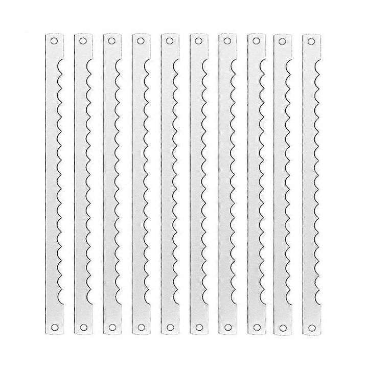 Set 10 lame de cutit pentru paine din otel inoxidabil, 27.5x1.1cm, argintii