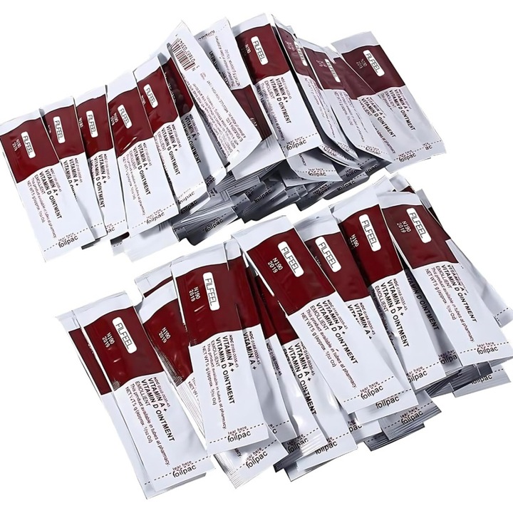 Gel de reparare a tatuajelor, Fougera, crema de ingrijire a pielii, 100 pachete, 5g, Crema de ingrijire ulterioara cu vitaminele A&D pentru regenerare rapida