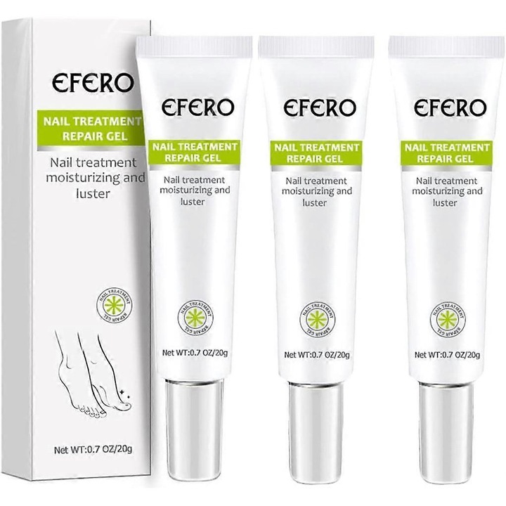 Set de 3 geluri de tratament pentru unghii Efero, reparare unghii deteriorate, hidratare, 10ml