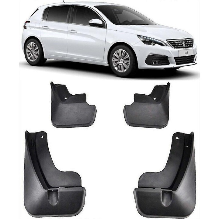 Комплект от 4 калобрана за Peugeot 308, 2013-2021, ABS, с фиксиращи винтове